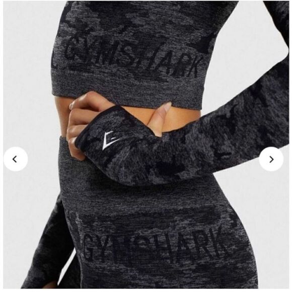Gymshark Adapt Camo Seamless Long Sleeve Workout Crop Top Size S - Picture 4 of 8